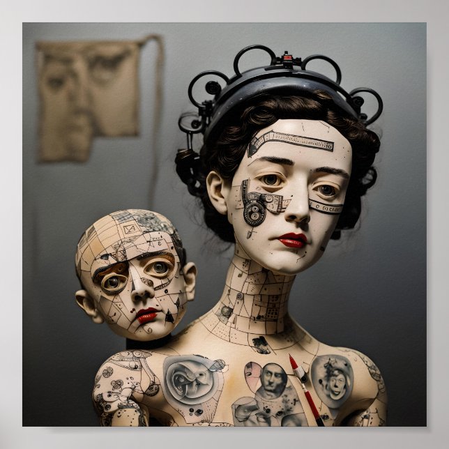 Poster Imagem AI surrealista da Odd Doll P (Frente)