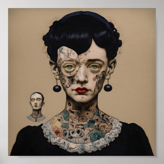 Poster Imagem AI surrealista de Odd Doll 003 P