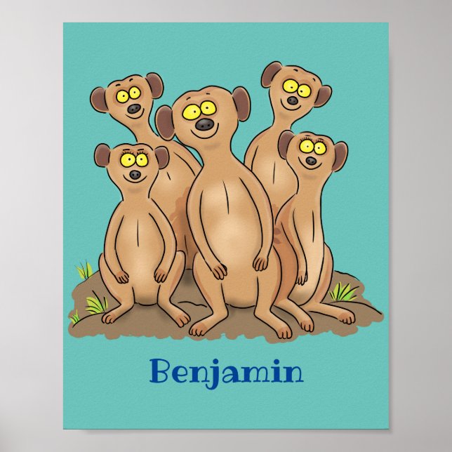 Poster Imagem animada da família Meerkat (Frente)