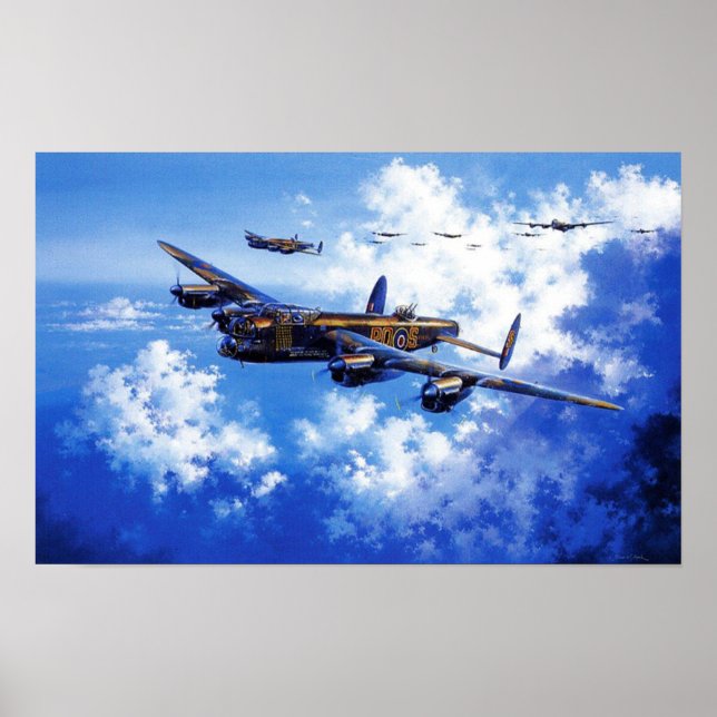 Pôster Imagem Antiga de Formação de Aviões Aliados (Frente)