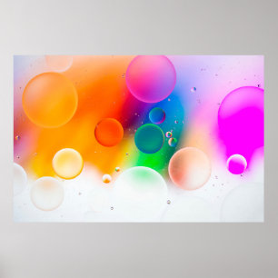 Poster Imagem artística colorida de queda de óleo na água