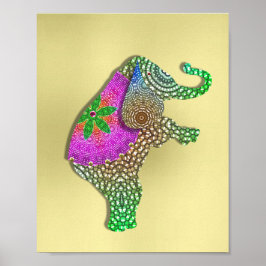 Poster Imagem Bela e Decorada de Elefante Indiano