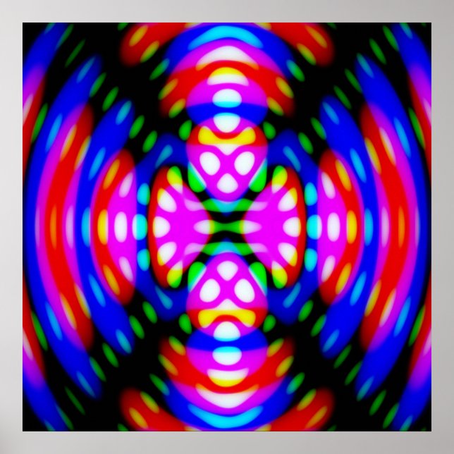 Poster Imagem Colorida Psicodélica Trippy de Resumo de Ca (Frente)