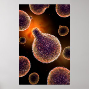 Pôster Imagem conceptual do Plasmodium que causa a