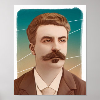 Poster Imagem da Cara de Maupassant francesa