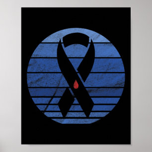 Poster Imagem da Diabetes da Faixa Azul Retroativa