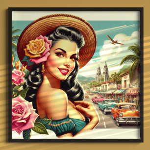 Poster Imagem da Mulher da Beauty Vintage