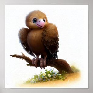 Poster Imagem de Aquarela em 3D de um Condor