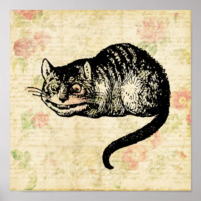Poster Imagem de Arte Cheshire Cat Alice no País das Mara | Zazzle