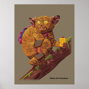 Poster Imagem de Arte Fantástica de Primata Florestal Cri
