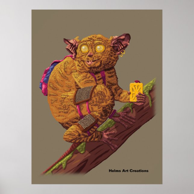 Poster Imagem de Arte Fantástica de Primata Florestal Cri (Frente)