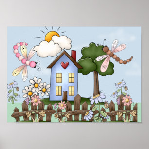 Pôster Imagem de Arte Popular Country Fofa