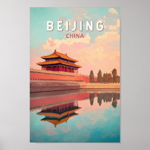 Poster Imagem de Beijing China - Viagem Art Vintage