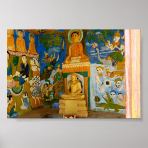 Poster Imagem de Buddha do Cambodian da arte popular
