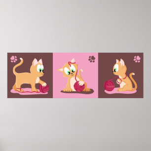 Poster Imagem de cobre do panorama dos gatos do gatinho