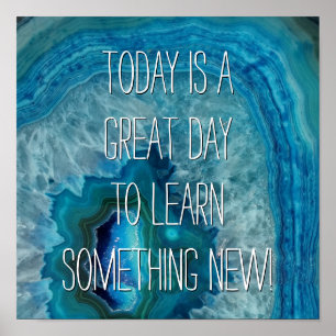 Pôster Imagem de Cristal de Agato Mineral de Rock Azul