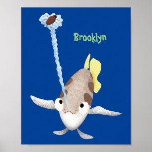 Poster Imagem de desenho animado de Arquerfish em Cute