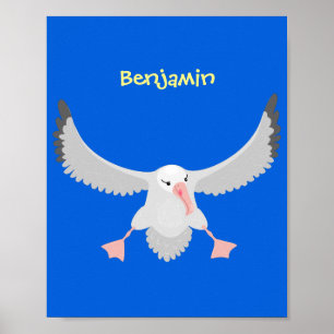 Poster Imagem de desenho animado de aves voadoras de alba