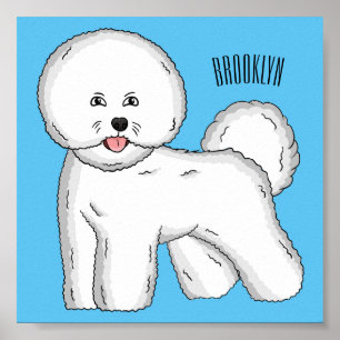 Poster Imagem de desenho animado de cachorro de frise de