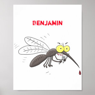 Poster Imagem de desenho animado de insetos mosquitos eng