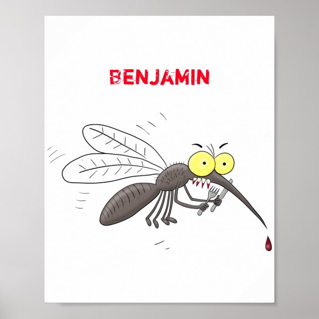 Poster Imagem de desenho animado de insetos mosquitos eng (Frente)