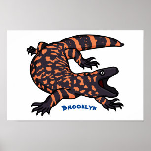Poster Imagem de desenho animado de lagarto monstro de gi