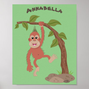 Poster Imagem de desenhos animados de orangoton, um bebê