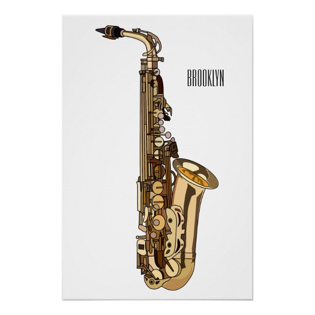 Pôster Imagem de desenhos saxofônicos (Frente)