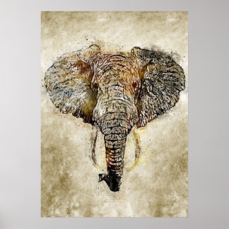 Poster Imagem de Grunge Vintage com Aquarela