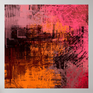 Poster Imagem de ilustração do 2d com fundo abstrato. Ex