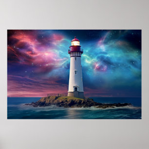 Poster Imagem de Paisagem Fantástica da Natureza do Farol