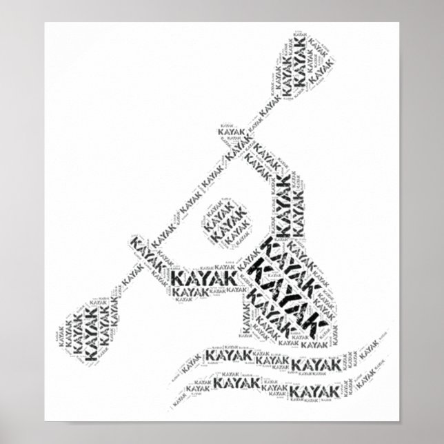 Poster Imagem de palavra Kayak (Frente)