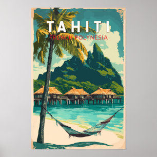 Poster Imagem de Tahiti Viagem Art Vintage