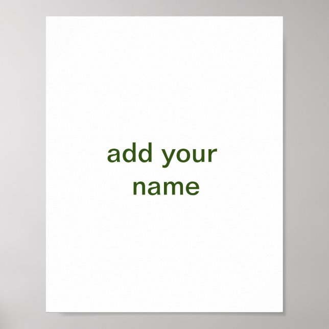 Poster Imagem de texto colorido simples adicione seu nome (Frente)