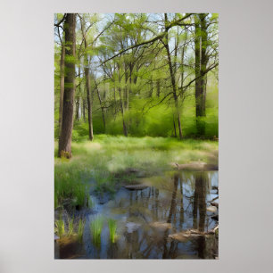 Poster Imagem de uma paisagem florestal em um pântano