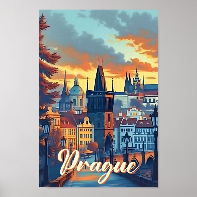 Poster Imagem de Viagem artístico checo de Praga (Frente)