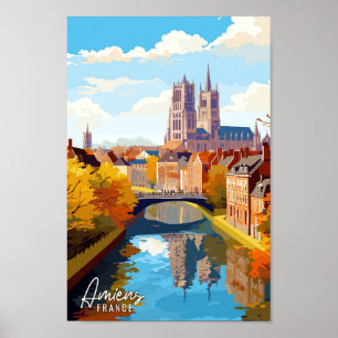 Poster Imagem de viagens vintage de Arte de Amiens France