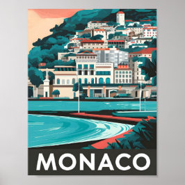 Poster Imagem de Viagens vintage de arte Mônaco