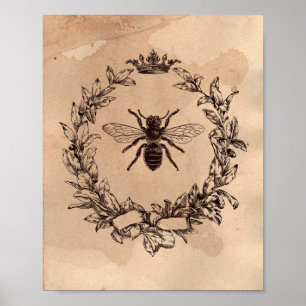 Poster Imagem de Vintage: Queen Bee Honeybee Tea Sained P