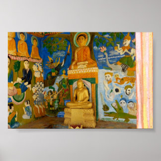 Poster Imagem do Buda Folk-art do Camboja