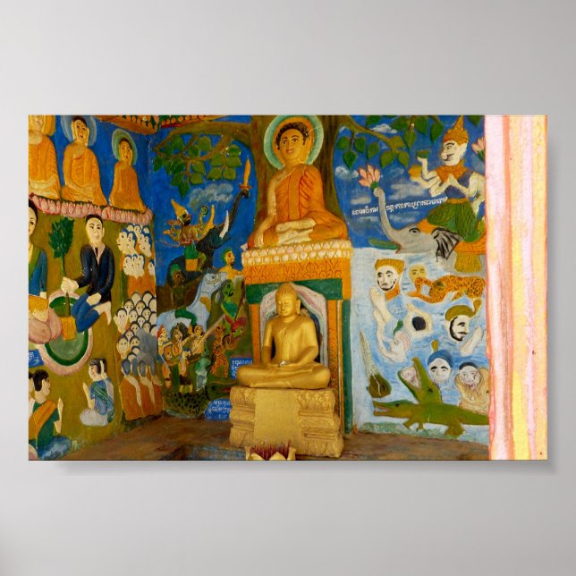 Poster Imagem do Buda Folk-art do Camboja (Frente)