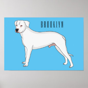 Poster Imagem do desenho animado do cão Dogo argentino