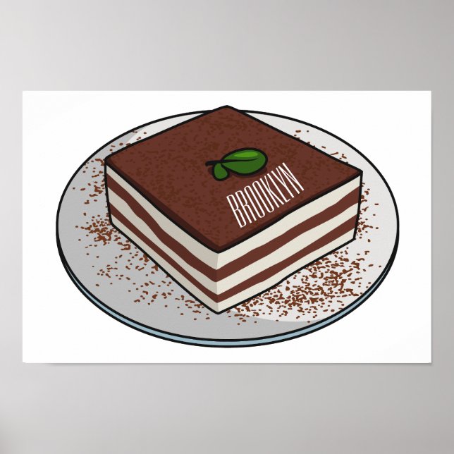 Poster Imagem do desenho do bolo Tiramisu (Frente)