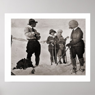 Poster Imagem do esqui do vintage, grande desgaste do