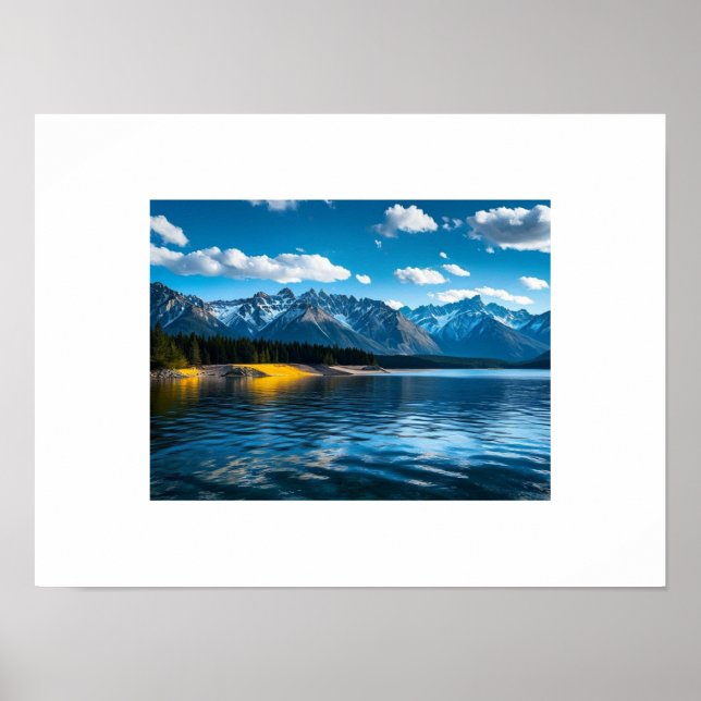 Poster imagem do lago de montanha (Frente)