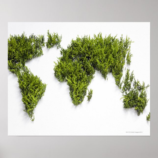 Pôster imagem do mapa mundial (Frente)