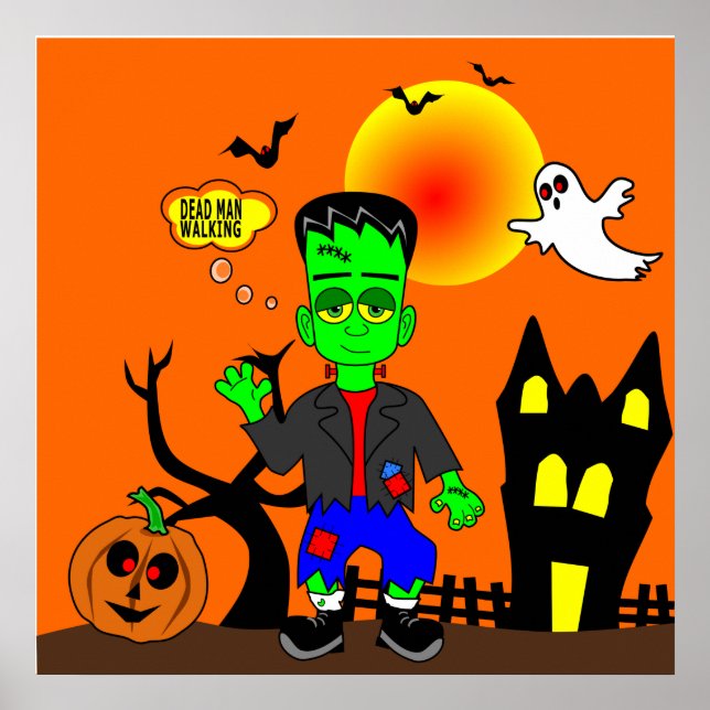 Poster Imagem do Monstro Engraçado do Frankenstein (Frente)