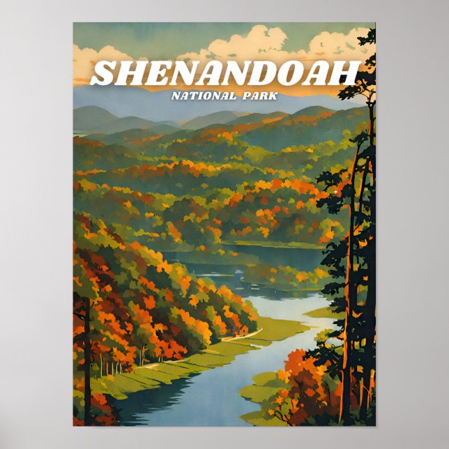 Poster Imagem do Parque Nacional de Shenandoah, retrorada (Frente)