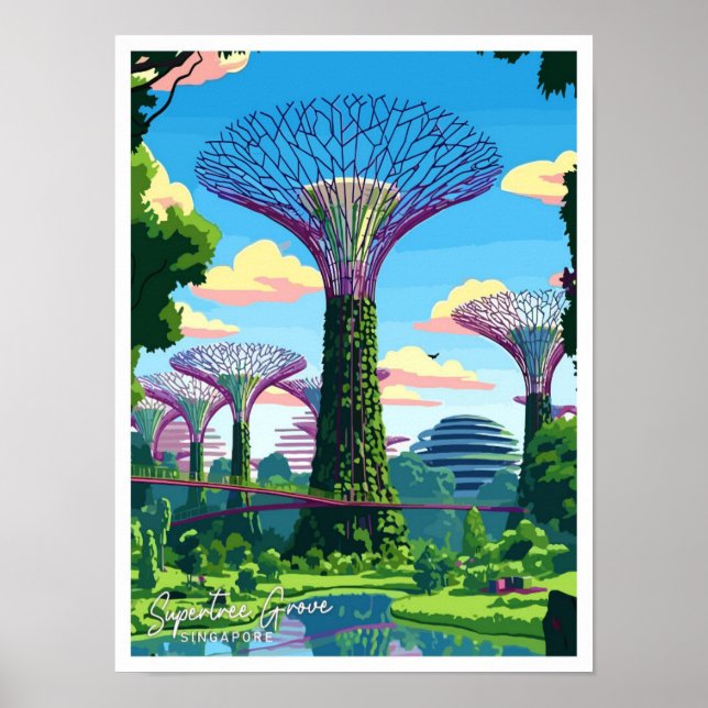 Poster Imagem do Viagem de Arte Supertree Grove Singapore (Frente)