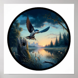 Poster Imagem em 3D circular de um veículo de mesa